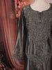 Dark Grey Paisley Sequins and Beads Embroidered Design Tissue Silk Palazzo Suit with Matching Dupatta