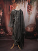 Dark Grey Paisley Sequins and Beads Embroidered Design Tissue Silk Palazzo Suit with Matching Dupatta