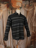 Dark Grey Striped Woven Design Pure Cotton Formal Wear Full Sleeve Men Shirt