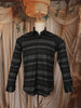 Dark Grey Striped Woven Design Pure Cotton Formal Wear Full Sleeve Men Shirt