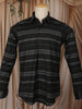 Dark Grey Striped Woven Design Pure Cotton Formal Wear Full Sleeve Men Shirt