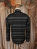 Dark Grey Striped Woven Design Pure Cotton Formal Wear Full Sleeve Men Shirt