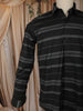 Dark Grey Striped Woven Design Pure Cotton Formal Wear Full Sleeve Men Shirt