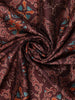 Dark Maroon Floral Printed Tussar Saree