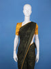 Dark Olive Green Butterfly Print Chiffon Saree