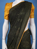 Dark Olive Green Butterfly Print Chiffon Saree