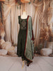 Dark Olive Green Paisley Thread and Beads Embroidered Design Semi Silk Anarkali Salwar Suit with Designer Dupatta