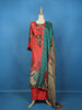 Dark Peach Crepe Anarkali Palazzo Salwar Suit