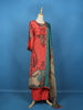 Dark Peach Crepe Anarkali Palazzo Salwar Suit