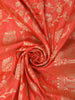 Dark Peach Floral Zari Woven Design Pure Banarasi Silk Saree with Zari Border