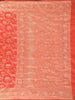 Dark Peach Floral Zari Woven Design Pure Banarasi Silk Saree with Zari Border