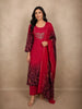 Dark Pink Abstract Sequins and Beads Embroidered Design Cotton Straight Cut Salwar Suit