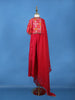 Dark Pink Bandhani Print Georgette Kids Kaftan Palazzo Set