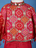 Dark Pink Bandhani Print Georgette Kids Kaftan Palazzo Set