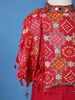 Dark Pink Bandhani Print Georgette Kids Kaftan Palazzo Set
