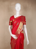 Dark Pink Butta Woven Design Kanchipuram Silk Saree with Zari Border