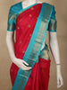 Dark Pink Butta Zari Woven Design Pure Kanchipuram Silk Saree with Contrast Double Zari Border