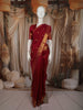 Dark Pink Butta Zari Woven Silk Saree with Rich Gold Border