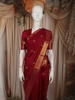 Dark Pink Butta Zari Woven Silk Saree with Rich Gold Border