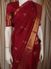 Dark Pink Butta Zari Woven Silk Saree with Rich Gold Border