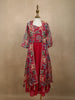 Dark Pink Floral Beads Embroidered Design Georgette Kids Palazzo Suit with Over Coat
