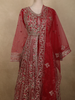 Dark Pink Floral Beads and Zari Embroidered Design Net Mastani Lehenga with Dupatta