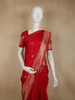Dark Pink Floral Butta Woven Design Pure Kanchipuram Silk Saree with Zari Border