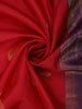 Dark Pink Floral Butta Zari Woven Design Kanchipuram Silk Saree with Contrast Zari Border