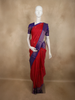 Dark Pink Floral Butta Zari Woven Design Kanchipuram Silk Saree with Contrast Zari Border