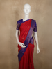 Dark Pink Floral Butta Zari Woven Design Kanchipuram Silk Saree with Contrast Zari Border