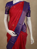 Dark Pink Floral Butta Zari Woven Design Kanchipuram Silk Saree with Contrast Zari Border