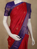 Dark Pink Floral Butta Zari Woven Design Kanchipuram Silk Saree with Contrast Zari Border