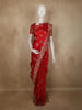 Dark Pink Floral Butta and Stone Embellished Design Satin Designer Saree with Stone Work Border