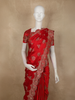 Dark Pink Floral Butta and Stone Embellished Design Satin Designer Saree with Stone Work Border
