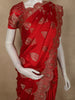 Dark Pink Floral Butta and Stone Embellished Design Satin Designer Saree with Stone Work Border