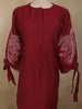 Dark Pink Floral Embroidered Design Cotton Co-ord Set