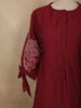 Dark Pink Floral Embroidered Design Cotton Co-ord Set