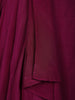 Dark Pink Floral Embroidered Satin Crop Top with Draped Skirt