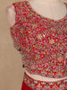 Dark Pink Floral Embroidered Georgette Skirt Top
