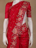 Dark Pink Floral Embroidered Satin Saree