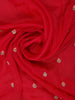 Dark Pink Floral Embroidered Satin Saree