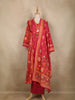 Dark Pink Floral Printed Cotton Salwar Suit With Dupatta