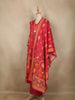 Dark Pink Floral Printed Cotton Salwar Suit With Dupatta