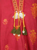 Dark Pink Floral Printed Cotton Salwar Suit With Dupatta