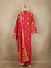 Dark Pink Floral Printed Cotton Salwar Suit With Dupatta