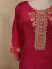 Dark Pink Floral Printed Design Cotton Palazzo Suit with Dupatta