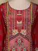 Dark Pink Floral Printed Synthetic Palazzo Salwar Suit