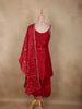 Dark Pink Floral Sequins Design Organza Salwar Suit with Dupatta