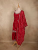 Dark Pink Floral Sequins Design Organza Salwar Suit with Dupatta