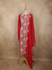 Dark Pink Floral Sequins Embroidered Design Georgette Unstitched Salwar Material with Dupatta